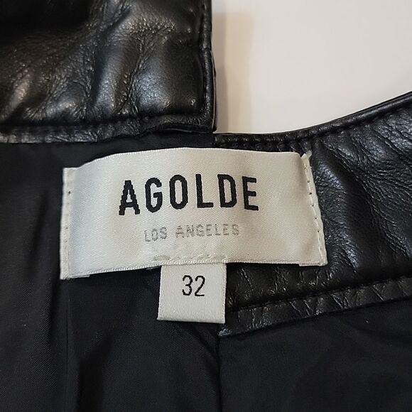 AGOLDE Revolve NWT Recycled Leather Criss Cross Straight Pants size 32 - Picture 6 of 11